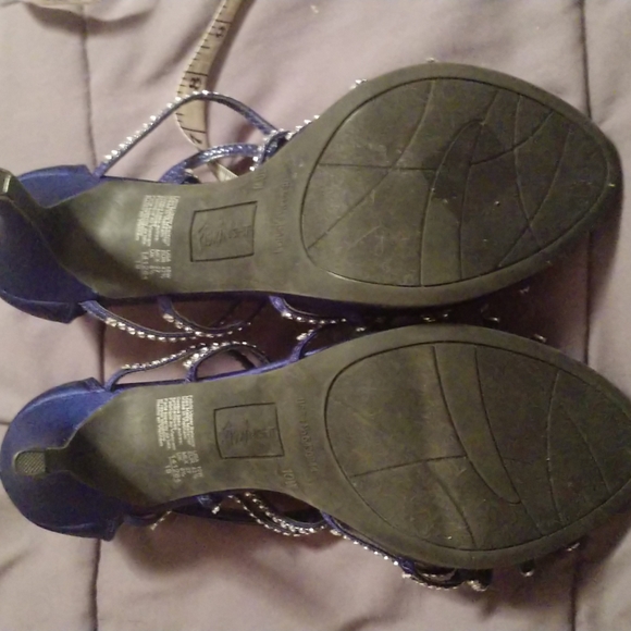 Royal Blue Fioni Night Rhinestone Strappy Heels - Picture 9 of 11